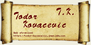 Todor Kovačević vizit kartica